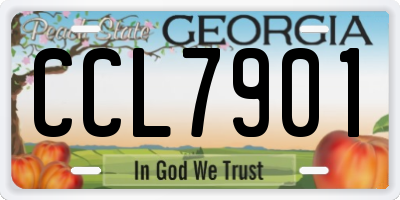 GA license plate CCL7901
