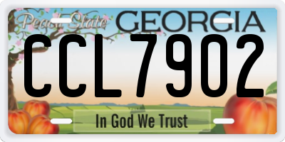GA license plate CCL7902