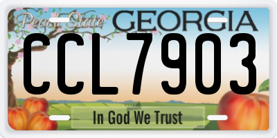 GA license plate CCL7903