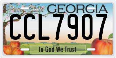 GA license plate CCL7907