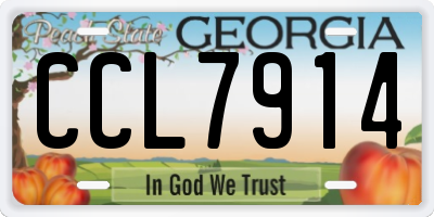 GA license plate CCL7914
