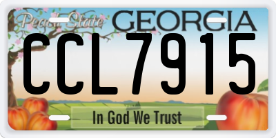 GA license plate CCL7915