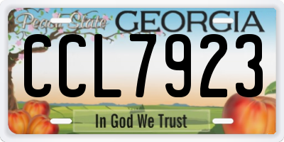 GA license plate CCL7923