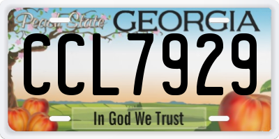 GA license plate CCL7929