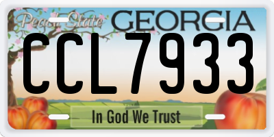 GA license plate CCL7933