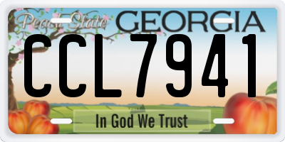 GA license plate CCL7941