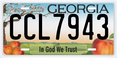 GA license plate CCL7943