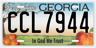 GA license plate CCL7944