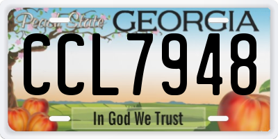 GA license plate CCL7948