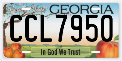GA license plate CCL7950