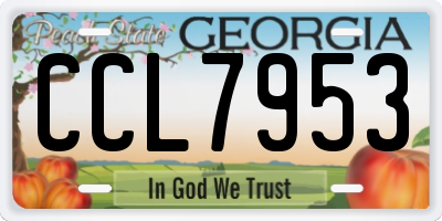 GA license plate CCL7953