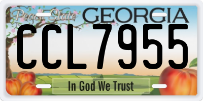 GA license plate CCL7955