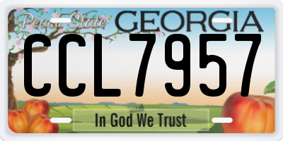 GA license plate CCL7957