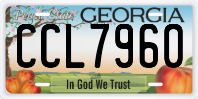 GA license plate CCL7960