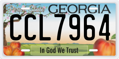 GA license plate CCL7964