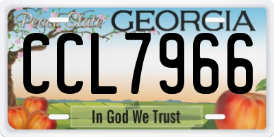 GA license plate CCL7966