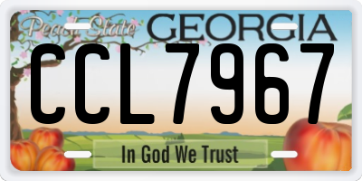 GA license plate CCL7967