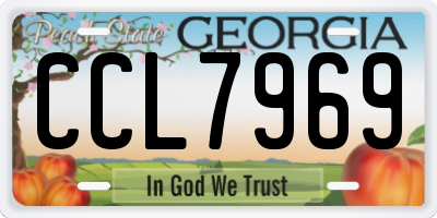 GA license plate CCL7969