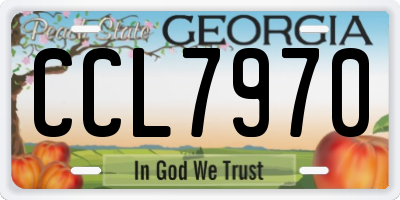 GA license plate CCL7970