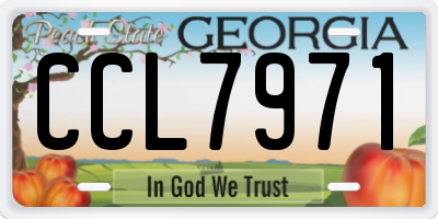 GA license plate CCL7971