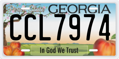 GA license plate CCL7974