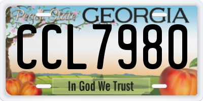 GA license plate CCL7980
