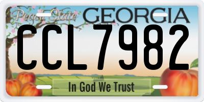 GA license plate CCL7982