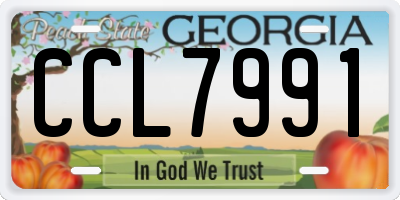 GA license plate CCL7991