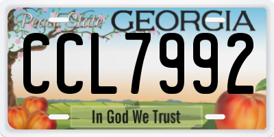 GA license plate CCL7992
