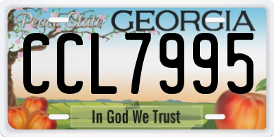 GA license plate CCL7995