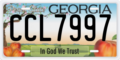 GA license plate CCL7997