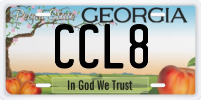 GA license plate CCL8