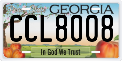 GA license plate CCL8008