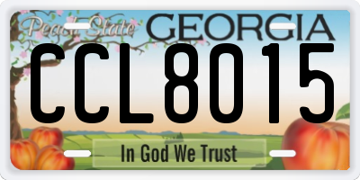GA license plate CCL8015