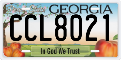 GA license plate CCL8021