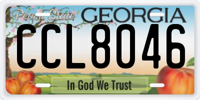 GA license plate CCL8046
