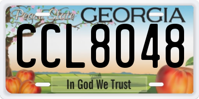 GA license plate CCL8048