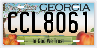 GA license plate CCL8061