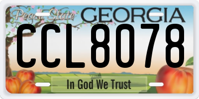 GA license plate CCL8078