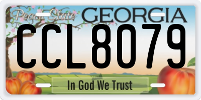 GA license plate CCL8079