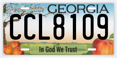 GA license plate CCL8109