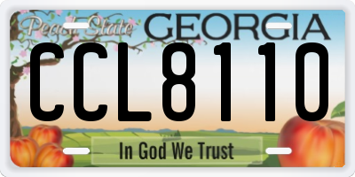 GA license plate CCL8110
