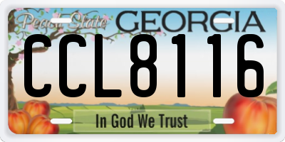 GA license plate CCL8116
