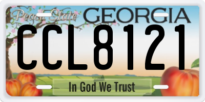 GA license plate CCL8121