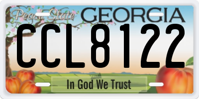 GA license plate CCL8122
