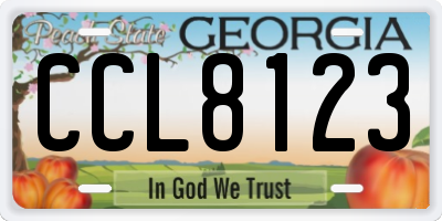 GA license plate CCL8123