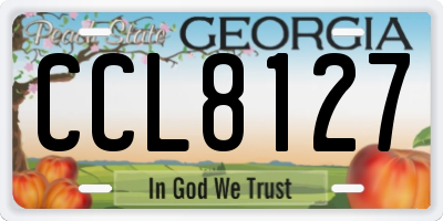 GA license plate CCL8127