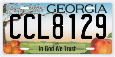 GA license plate CCL8129