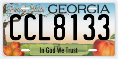 GA license plate CCL8133