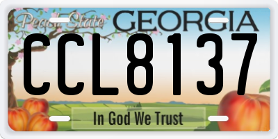 GA license plate CCL8137
